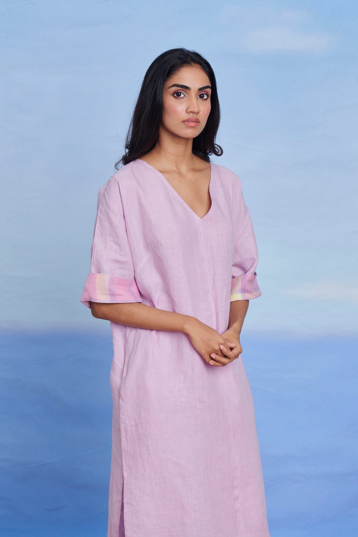 Lilac Linen Dolman Kurta Set - Sale - image 4