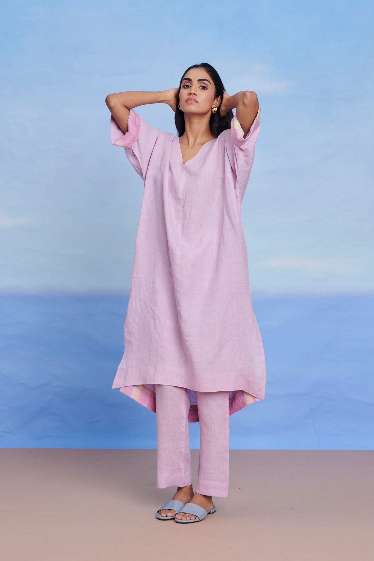 Lilac Linen Dolman Kurta Set - Sale - image 5