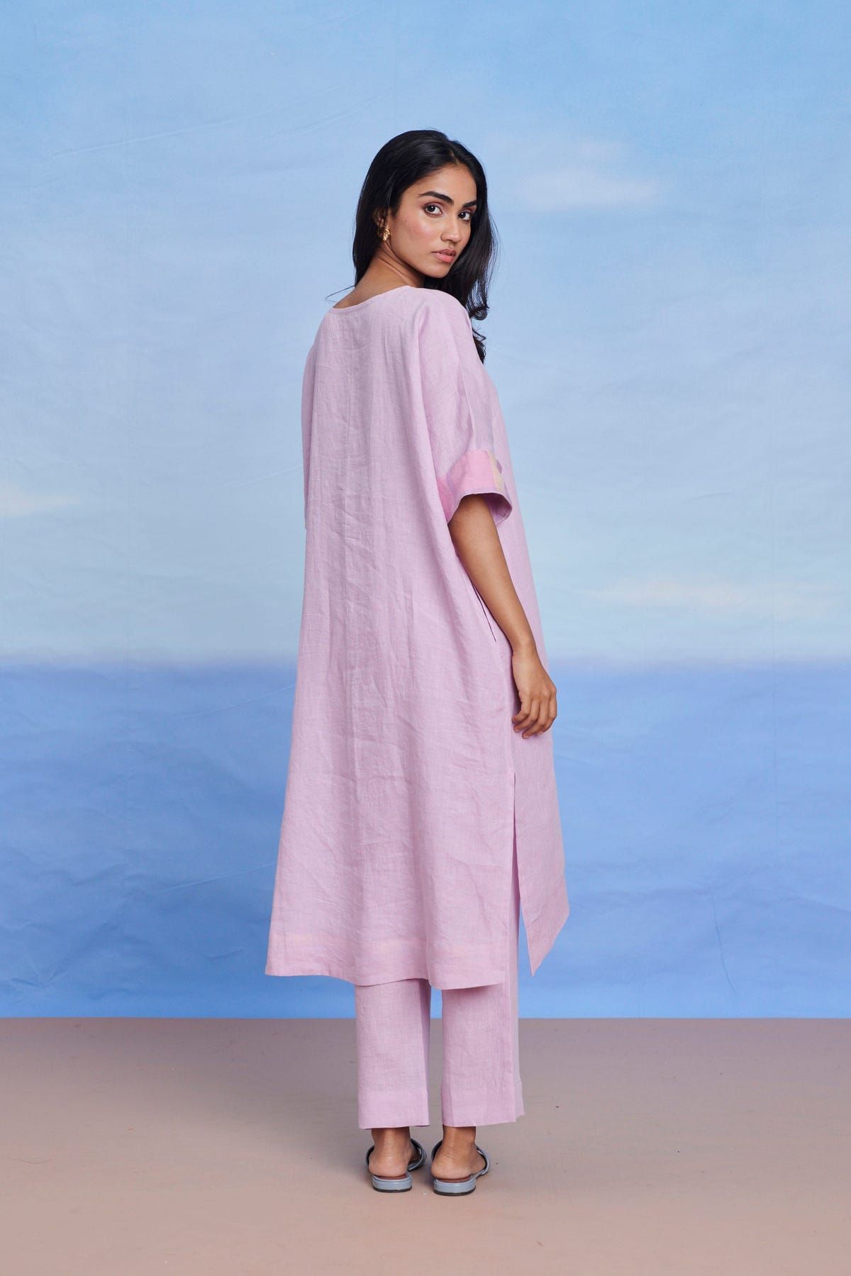 Lilac Linen Dolman Kurta Set - Sale - image 6