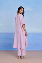Lilac Linen Dolman Kurta Set - Sale view 6