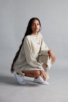 Undyed Linen Shirt Dress view 1