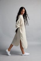 Undyed Linen Shirt Dress view 3