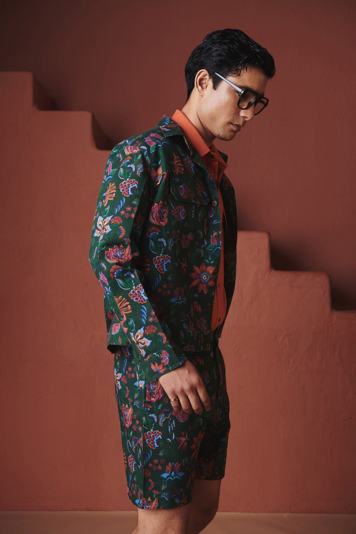 Paan Chintz Co-Linen Men's Trucker Jacket - image 4