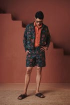 Paan Chintz Co-Linen Men's Trucker Jacket view 7