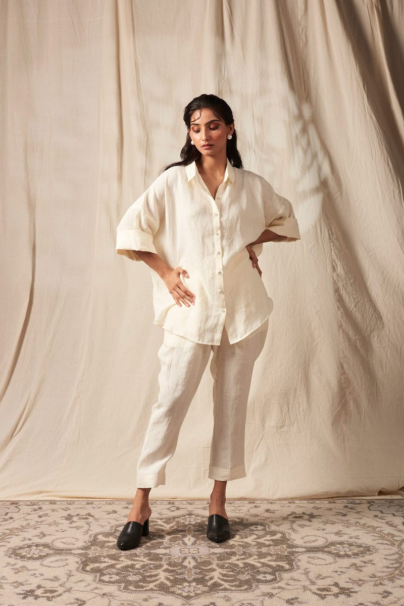 Taj Co-Linen Pleated Pants
