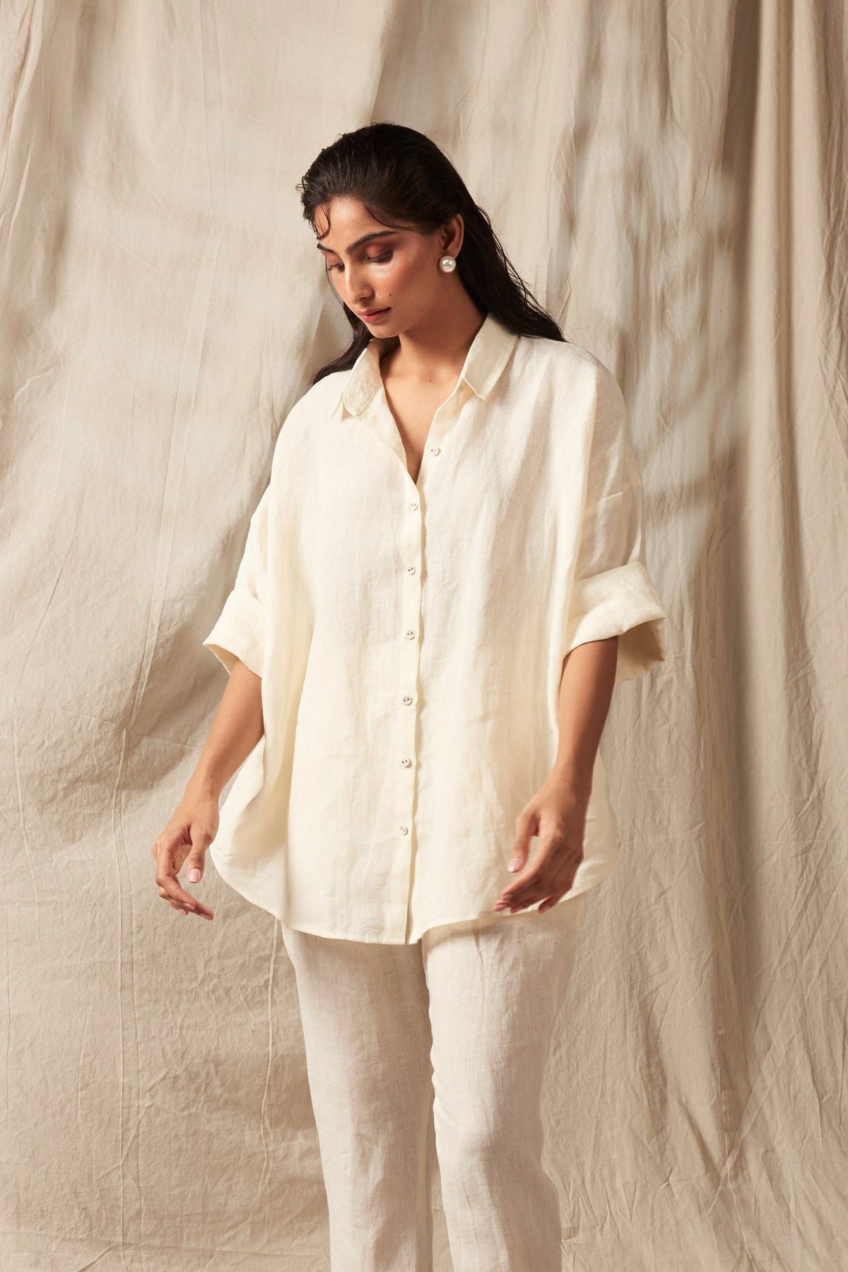 Taj Co-Linen Pleated Pants - image 2