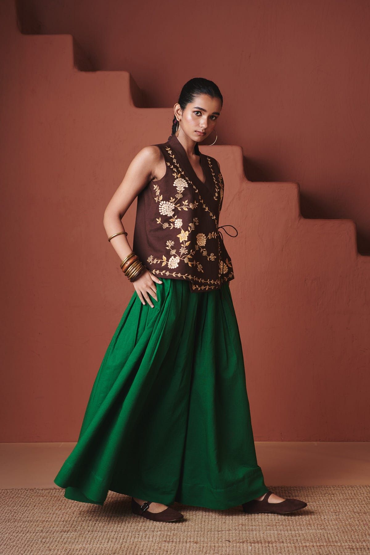 Panna Linen Multi-Pleated Pants - image 1