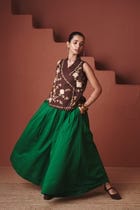 Panna Linen Multi-Pleated Pants view 3