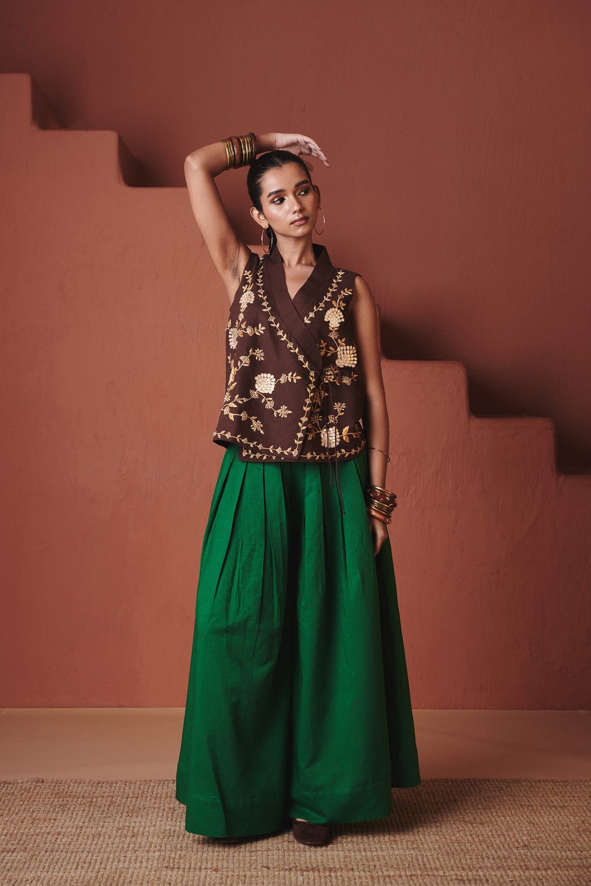 Panna Linen Multi-Pleated Pants - image 5