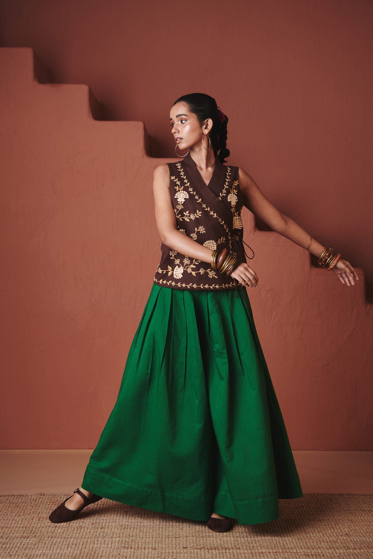 Panna Linen Multi-Pleated Pants - image 6