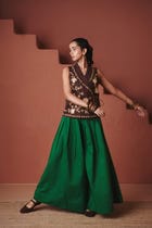 Panna Linen Multi-Pleated Pants view 6