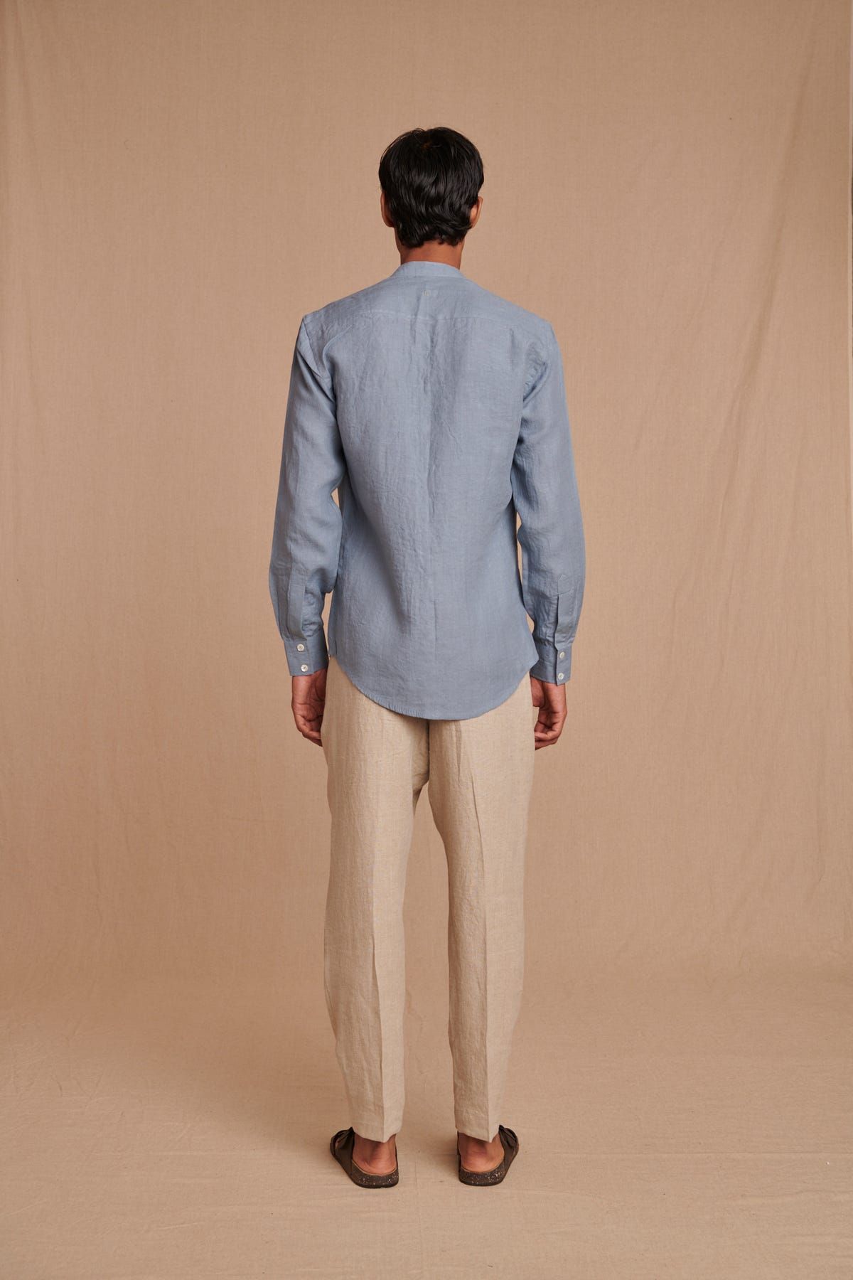 Sky Linen Men's Band Collar Shirt – Slim Fit - image 6