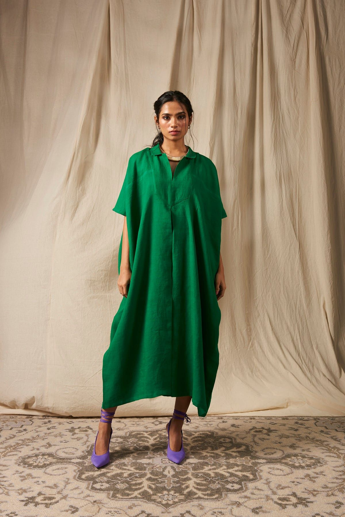 Panna Linen Kaftan Dress - image 1