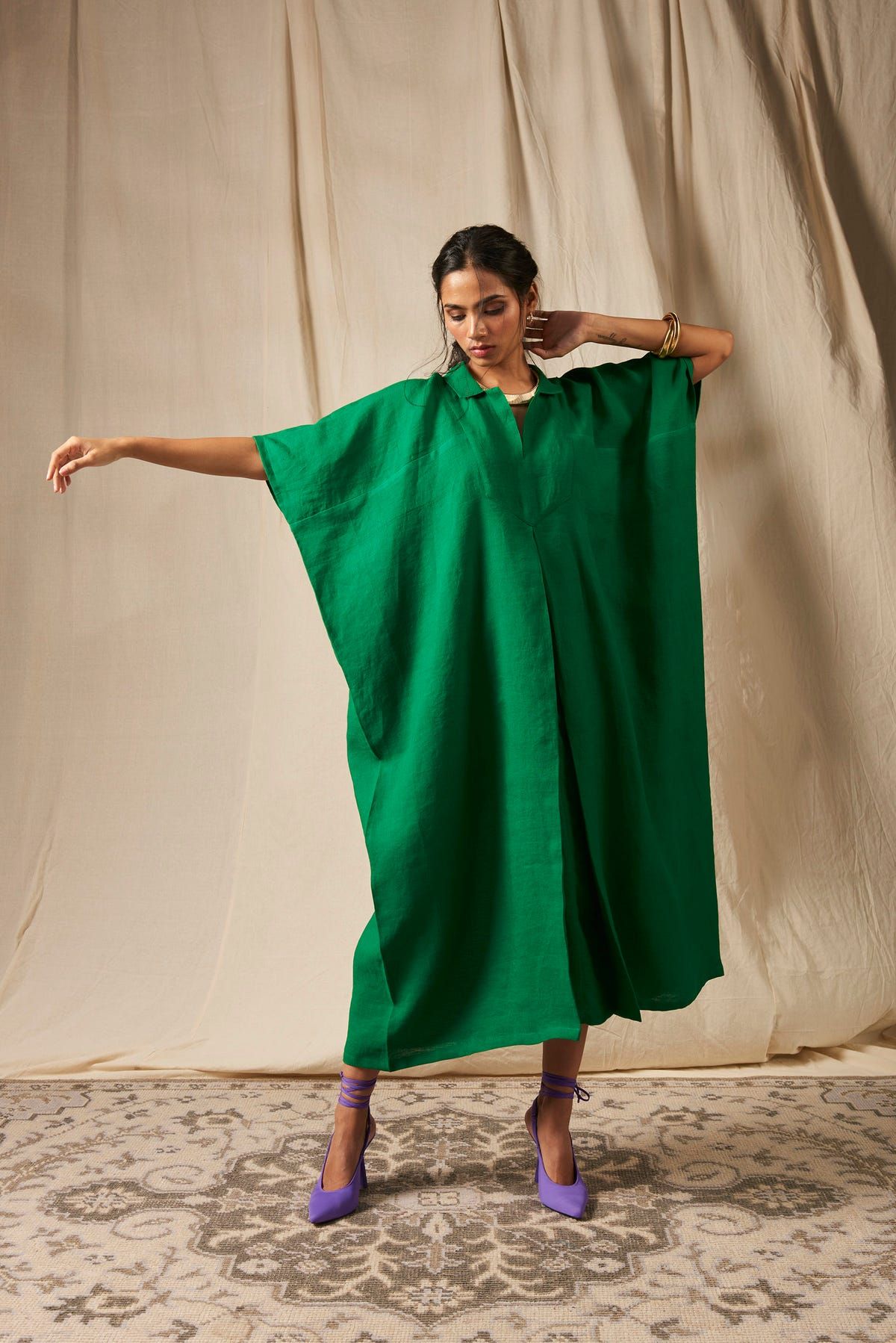 Panna Linen Kaftan Dress - image 4
