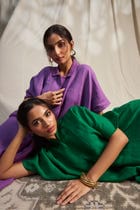 Panna Linen Kaftan Dress view 7
