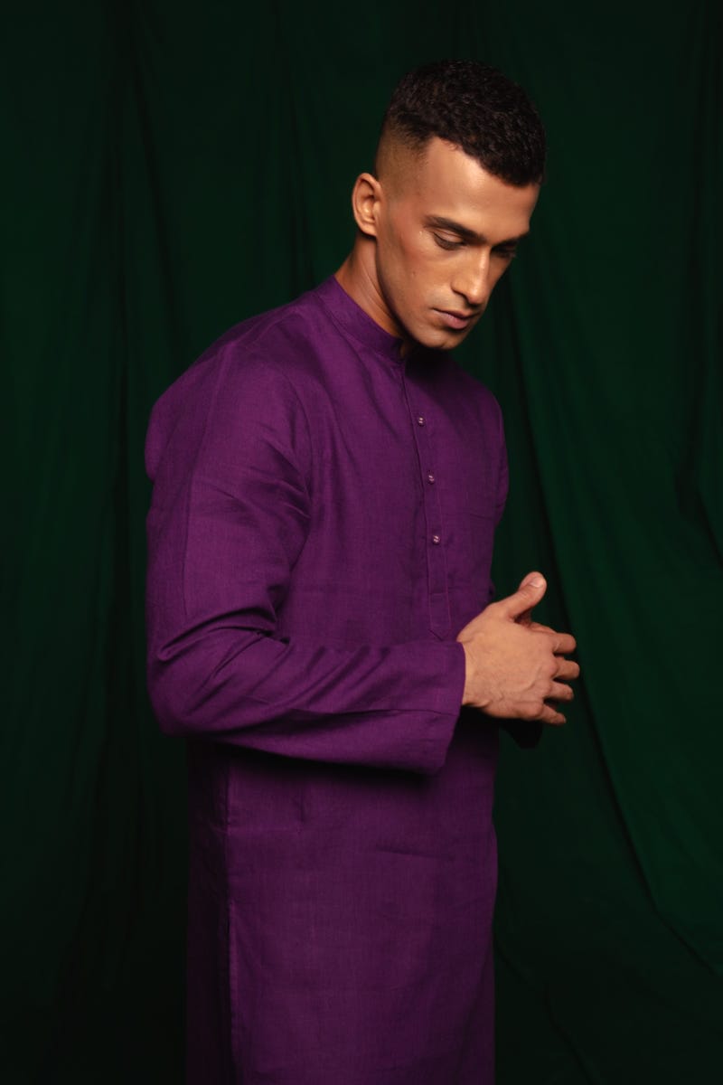 Violet Linen Men's Classic Kurta