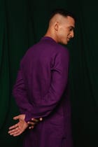 Violet Linen Men's Classic Kurta view 4