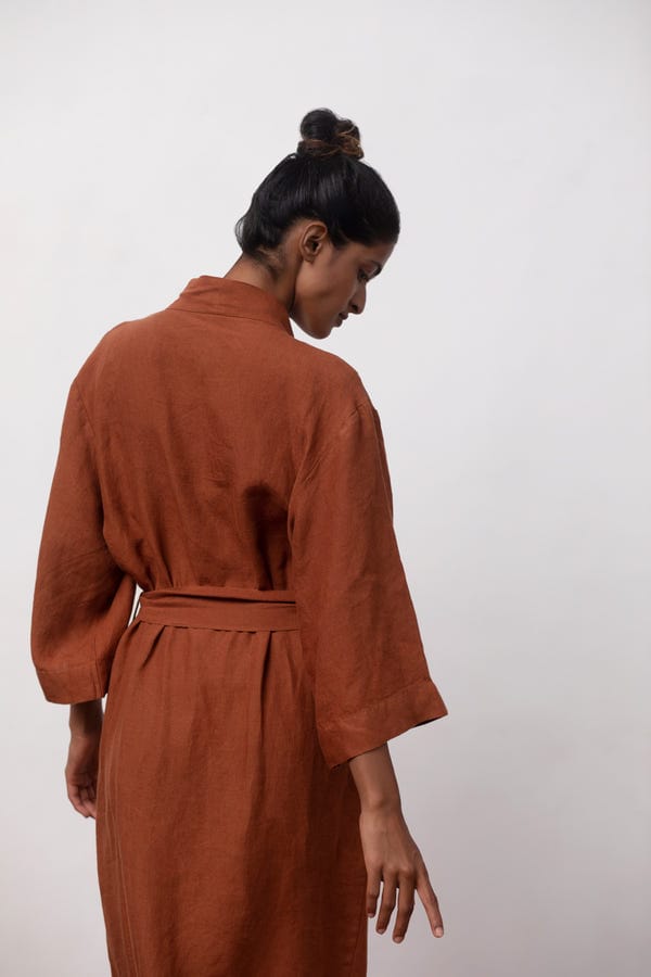 Saphed — Cinnamon Linen Robe