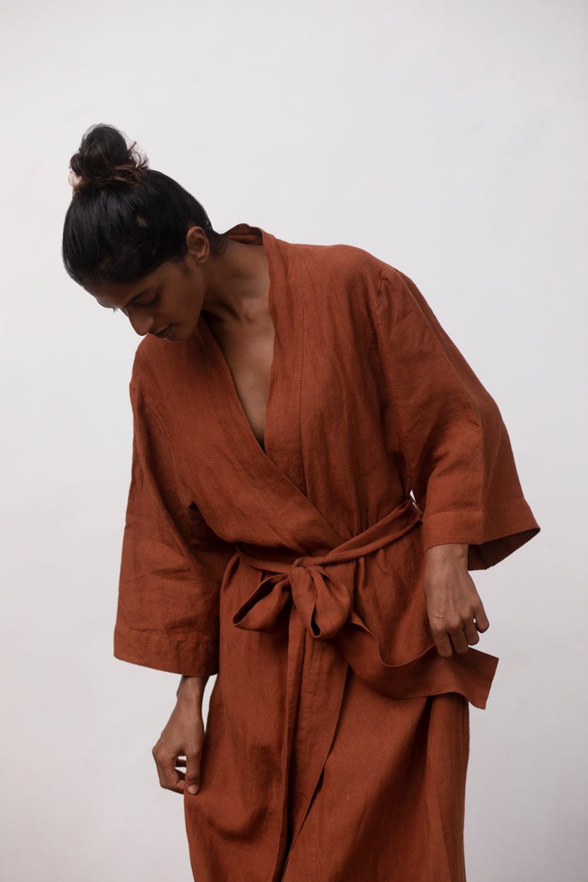 Cinnamon Linen Robe - image 3