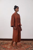 Cinnamon Linen Robe view 4