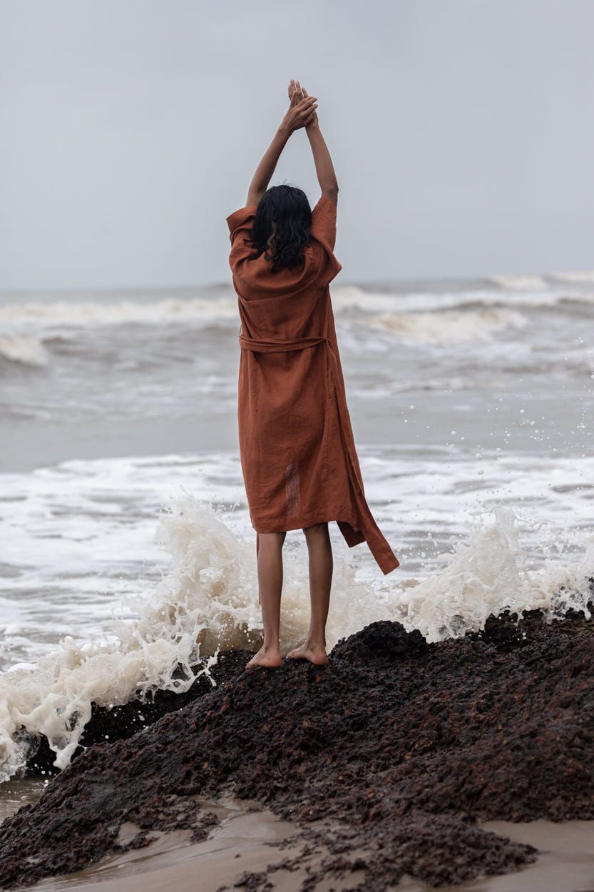 Cinnamon Linen Robe - image 7