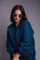 Indigo Linen Unisex Quilted Bomber Jacket Set view 3