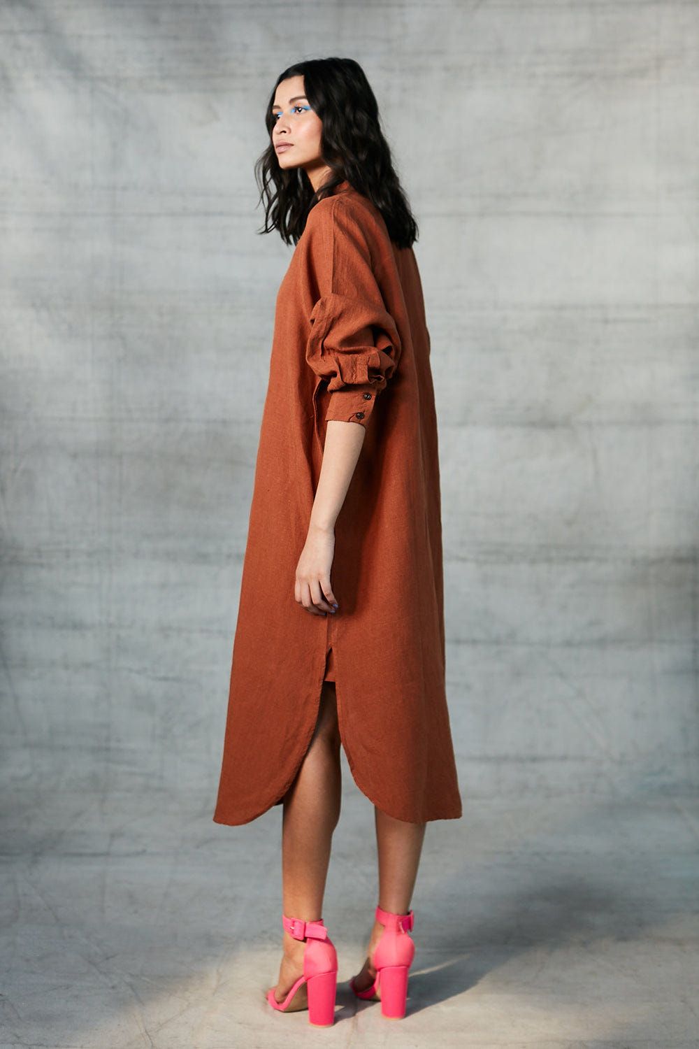 Cinnamon Linen Shirt Dress - image 5