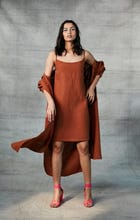 Cinnamon Linen Shirt Dress view 6