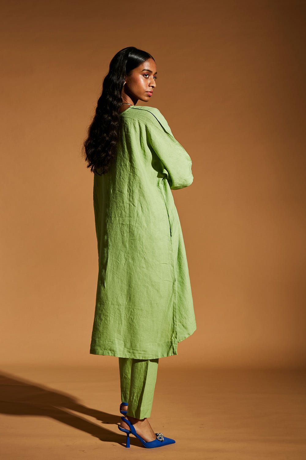 Pista Linen Dolman Kurta Set - image 5