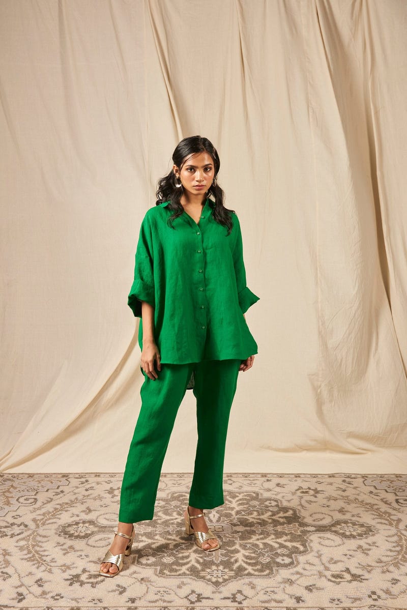 Panna Linen Pleated Pants - Sale