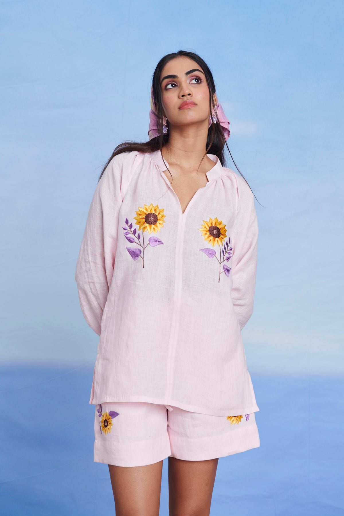 Fleur Linen Billow Shorts Set - image 4