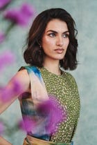 Prism Blot Co-Linen Tie Dress view 11