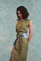 Prism Blot Co-Linen Tie Dress view 6