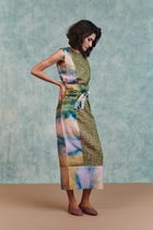 Prism Blot Co-Linen Tie Dress view 8