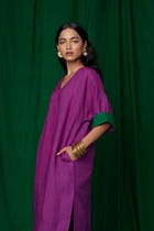 Violet Linen Dolman Kurta view 3