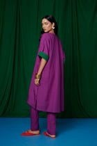 Violet Linen Dolman Kurta view 4