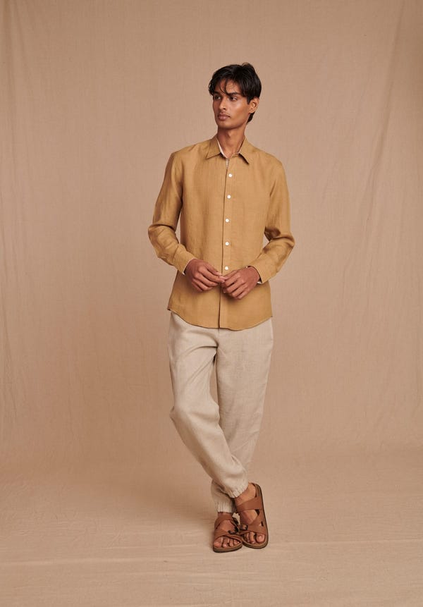 Saphed — Undyed Linen Men's Jogger Pants