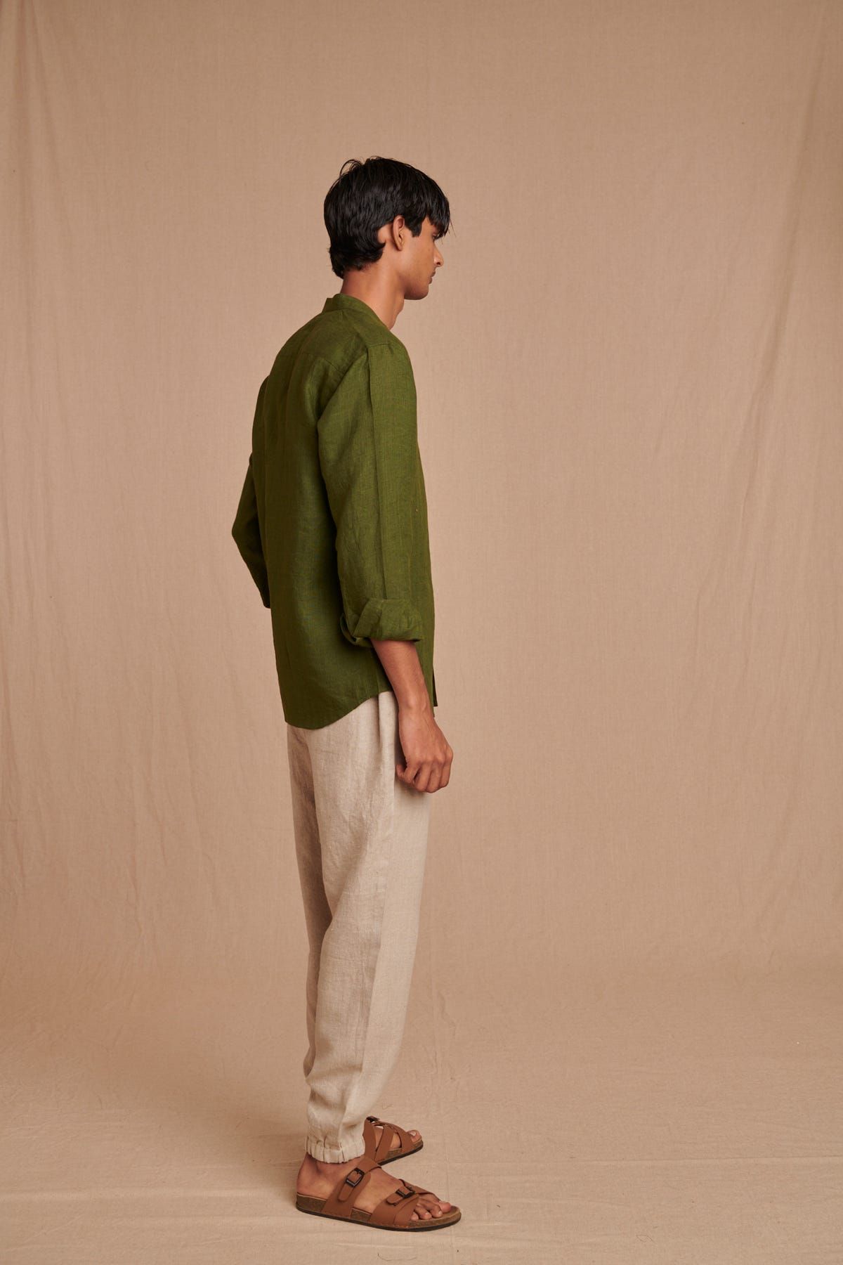 Undyed Linen Men's Jogger Pants - image 5