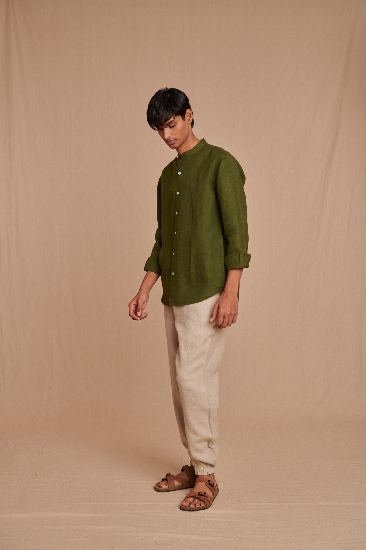 Undyed Linen Men's Jogger Pants - image 6