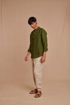 Undyed Linen Men's Jogger Pants view 6