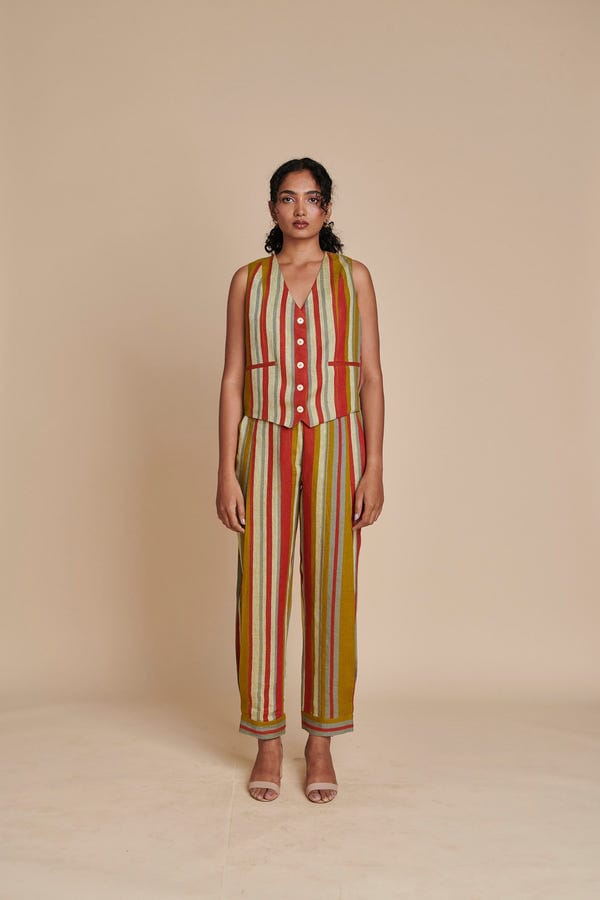 Saphed — Leher Linen Waist Coat - Sale