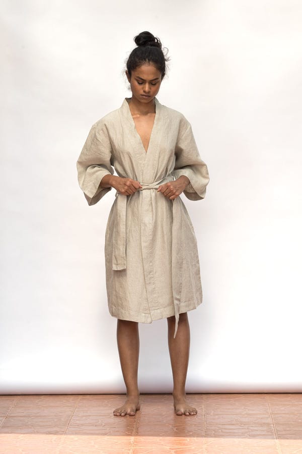 Saphed — Undyed Linen Robe