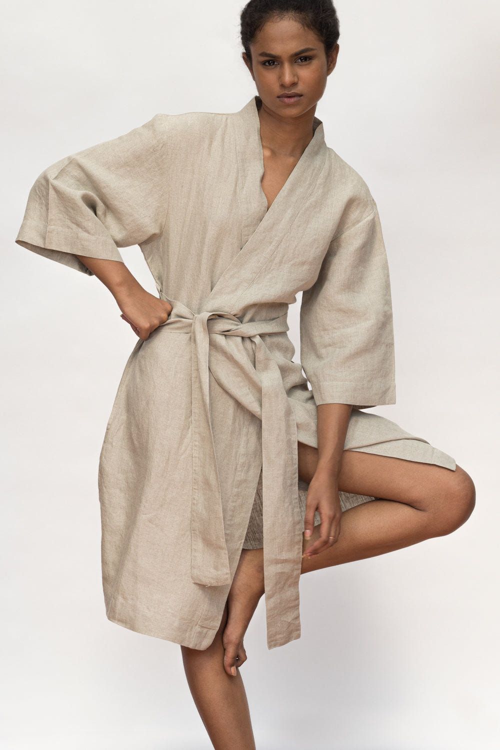 Undyed Linen Robe - image 3