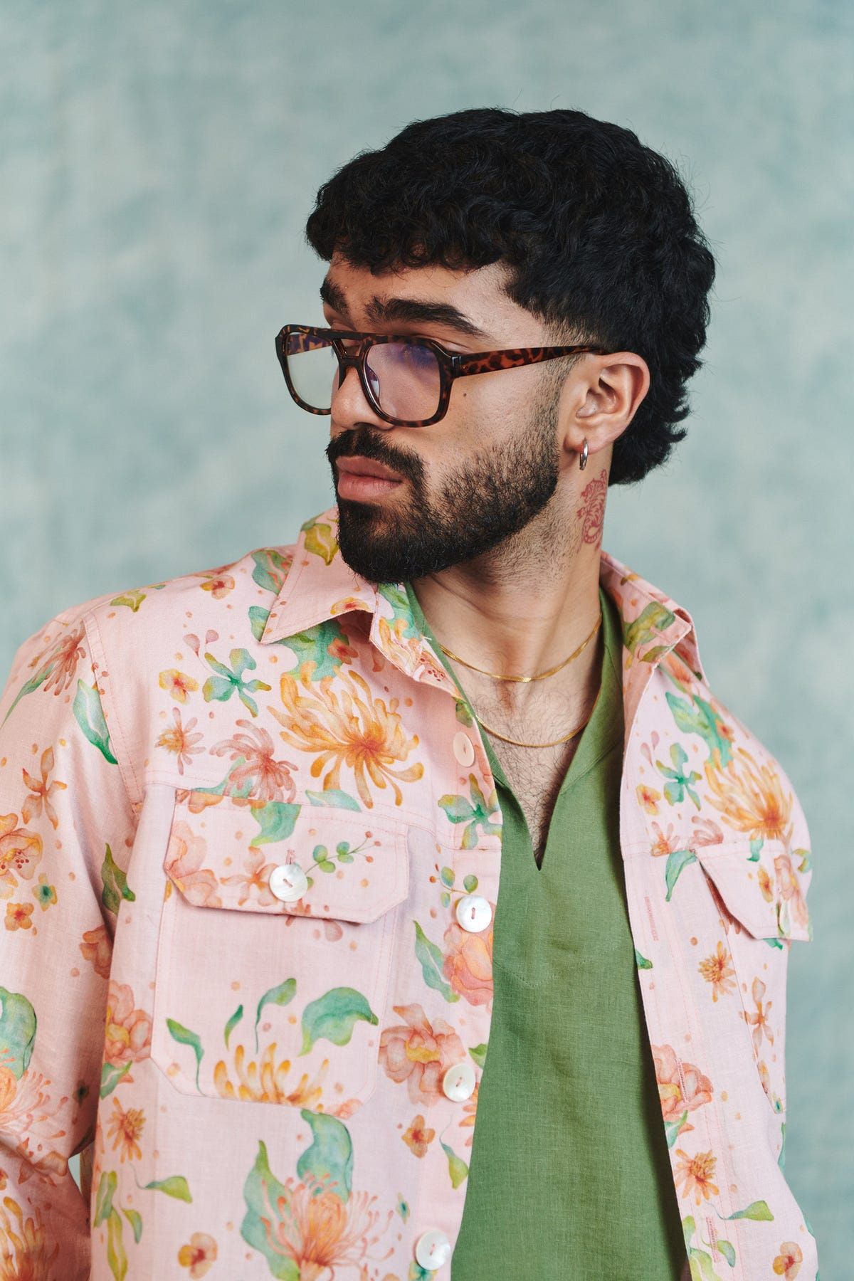 Flora Co-Linen Men's Trucker Jacket - image 4