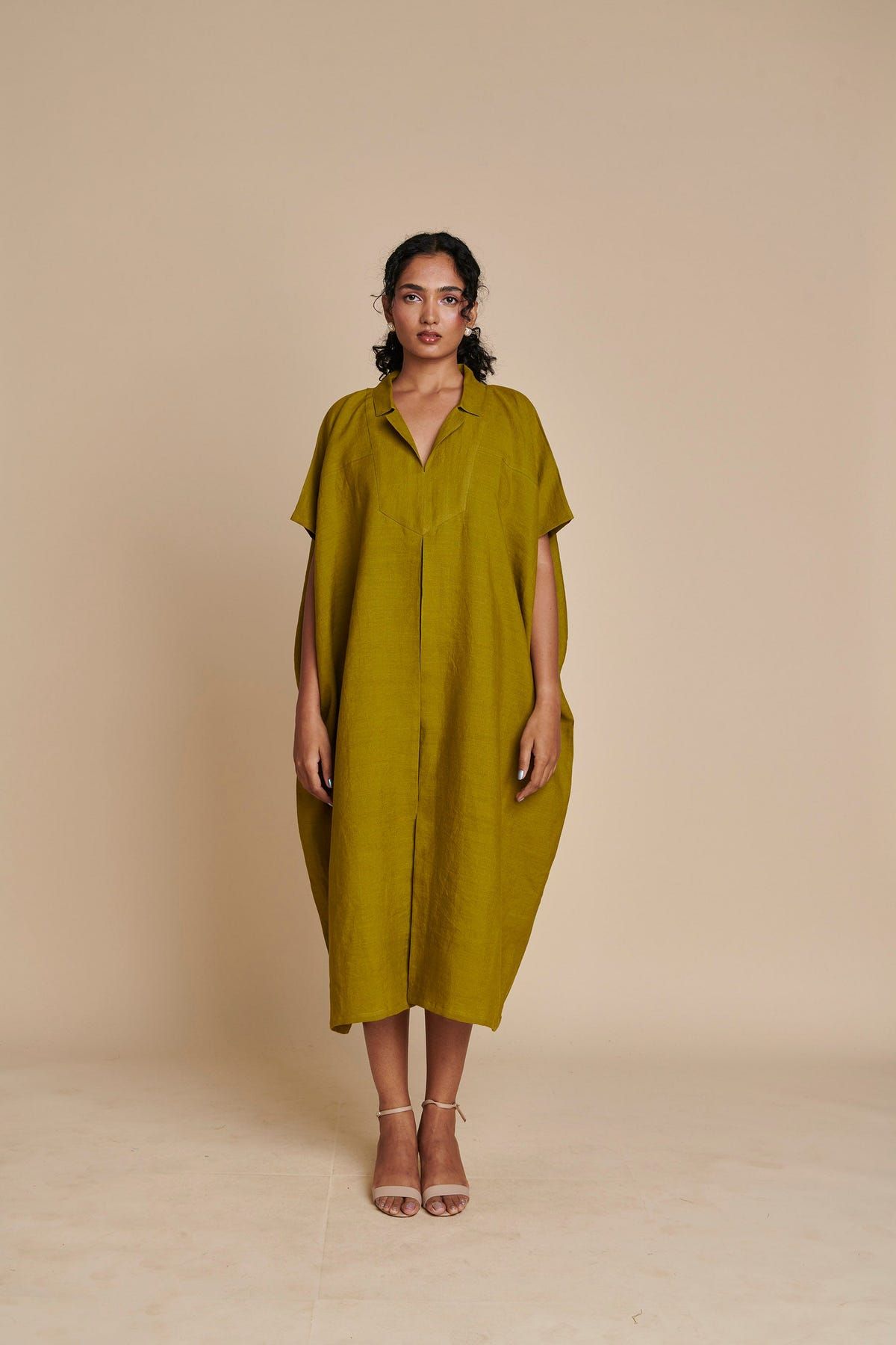 Mehendi Linen Kaftan Dress - Sale - image 1