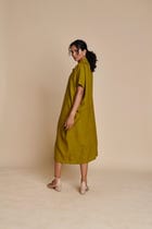 Mehendi Linen Kaftan Dress - Sale view 4