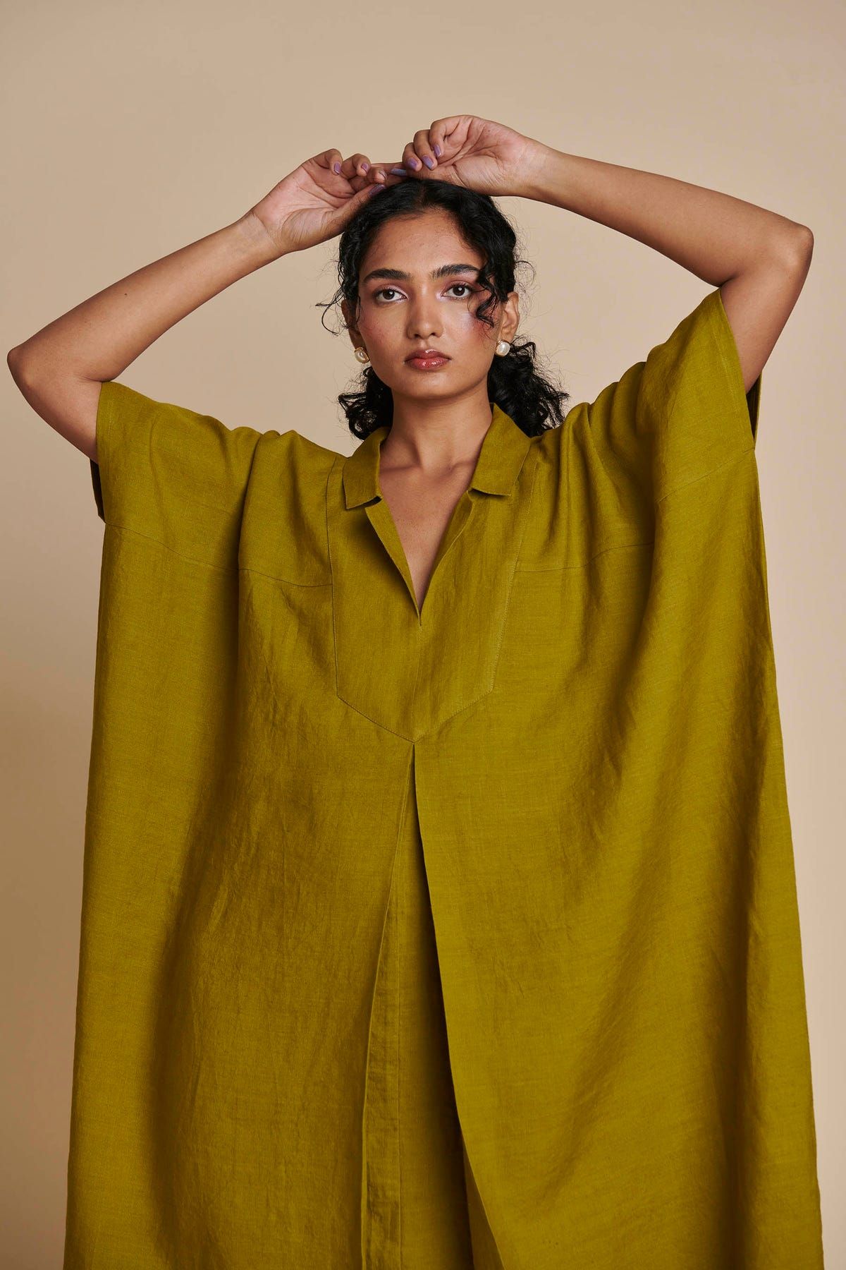 Mehendi Linen Kaftan Dress - Sale - image 5