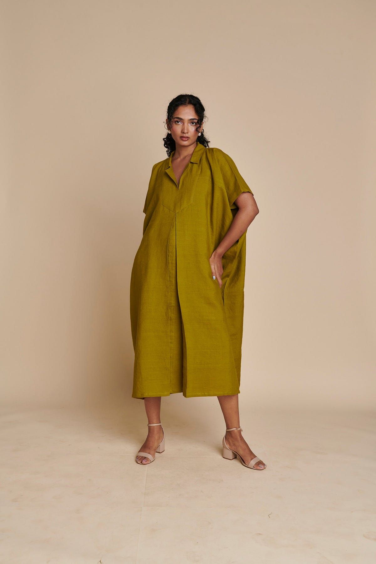 Mehendi Linen Kaftan Dress - Sale - image 9