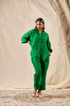 Panna Linen Oversized Flared Shirt Set - Sale view 6