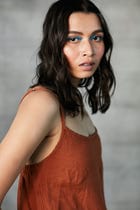 Cinnamon Linen Slip Dress view 3